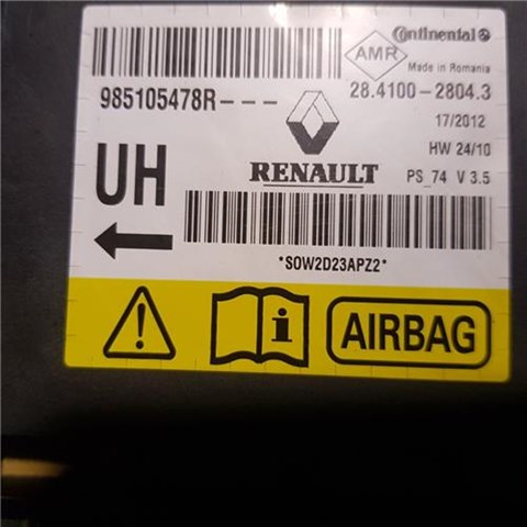 Centralita airbag para renault megane iii berlina 5p  1.5 dynamique k9k-832 985105478R