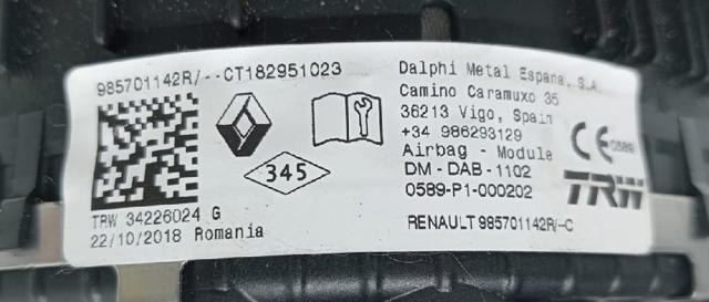 985701142R RENAULT Airbag del conductor  comprar en Oviedo