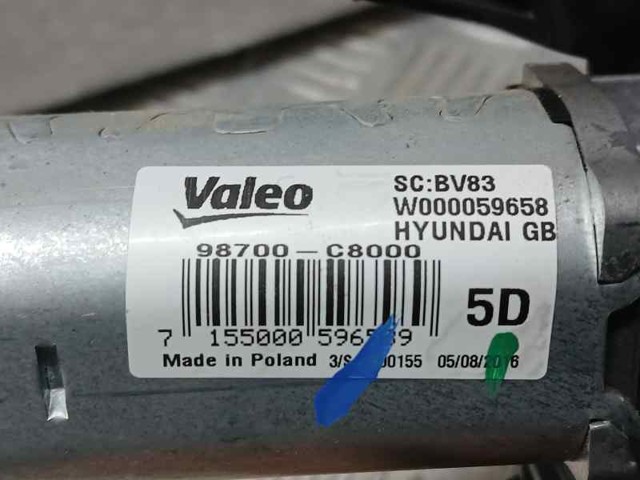 98700C8000 HYUNDAI Motor limpiaparabrisas, trasera comprar Alcalá