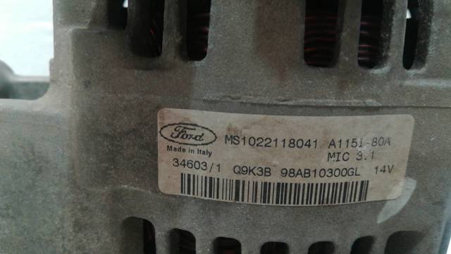 98AB10300GL FORD Alternador comprar Alcalá