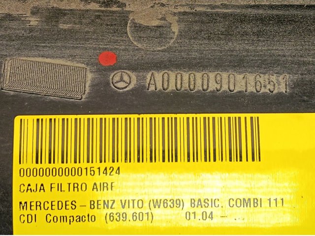 MERCEDES A0000901651 Filtro de aire  en stock Valencia