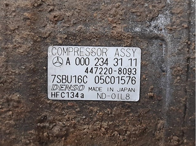 Compresor aire acondicionado para mercedes-benz vito furgón 112 cdi 2.2 (638.094) 611980 A0002343111