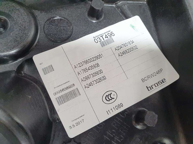 MERCEDES A12376600229051 Mecanismo de elevalunas de la puerta trasera izquierda comprar Barcelona