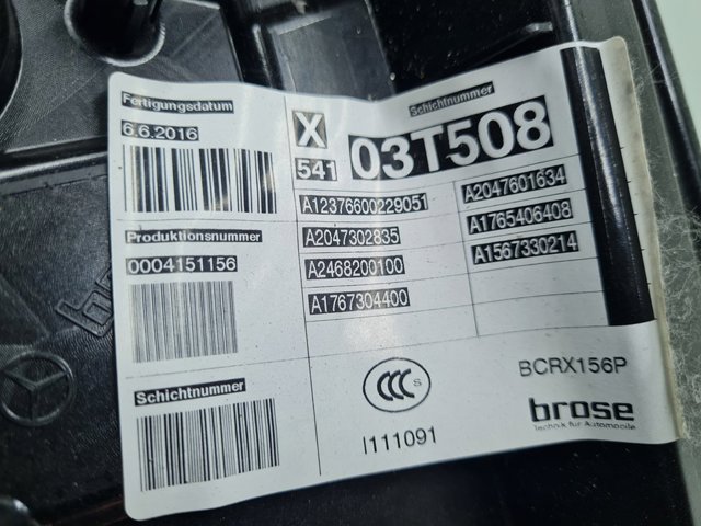 MERCEDES A12376600229051 Mecanismo de elevalunas de la puerta trasera izquierda  comprar en Murcia