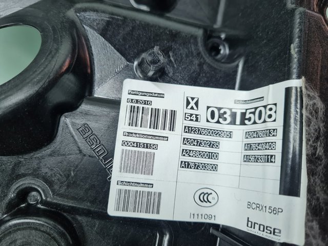 A12376600229051 MERCEDES Mecanismo de elevalunas de la puerta trasera izquierda comprar Madrid
