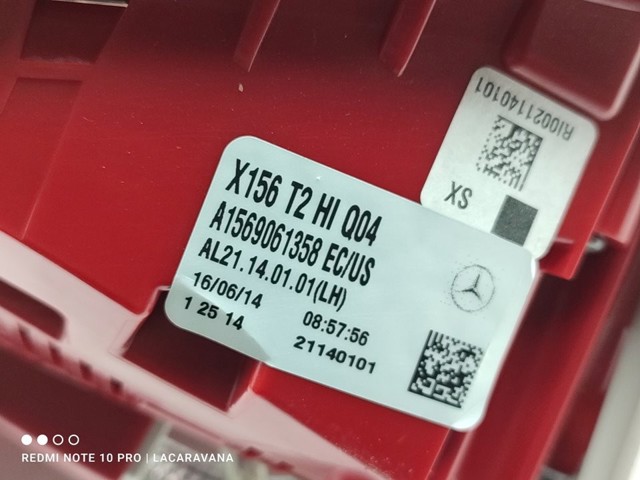 MERCEDES A1569061358 Piloto trasero interior izquierdo  disponible Lugo