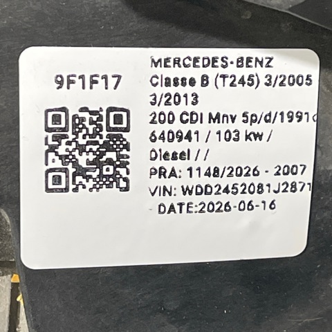 A1698201761 MERCEDES Faro izquierdo  en stock Gandía