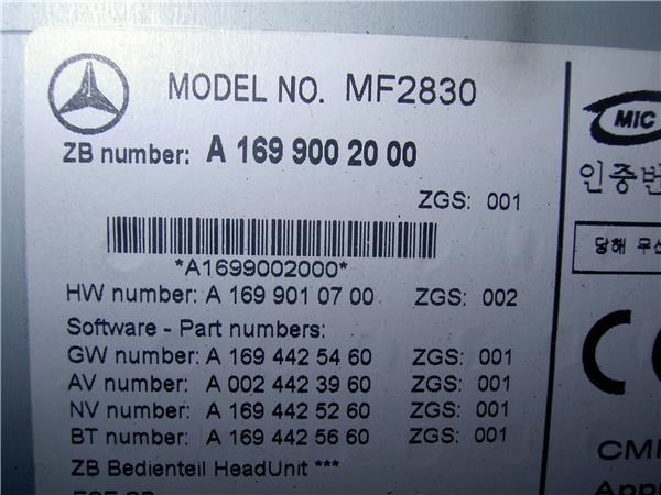 MERCEDES A1699002000 Radio AM/FM  comprar en Albacete