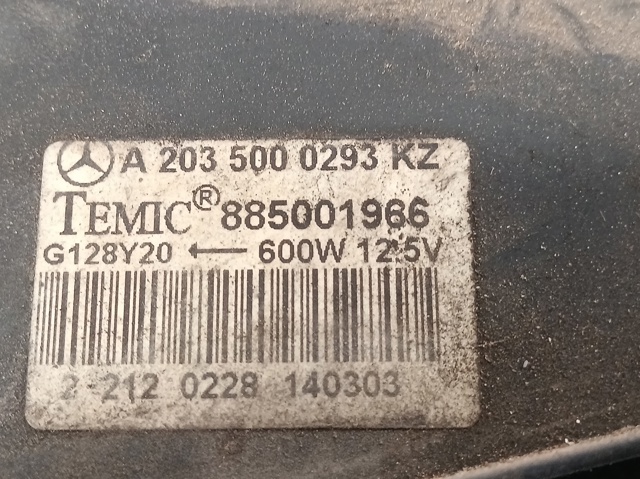 A2035000293KZ MERCEDES Difusor del radiador de refrigeración con motor y hélice  disponible Ourense