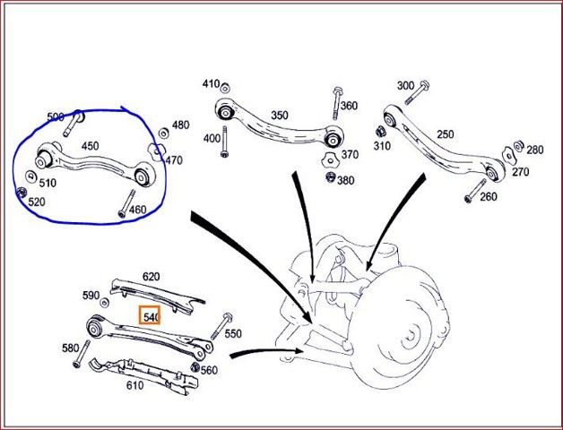 A2043500553 Brazo transversal izquierdo de suspensión trasera  comprar en Zaragoza