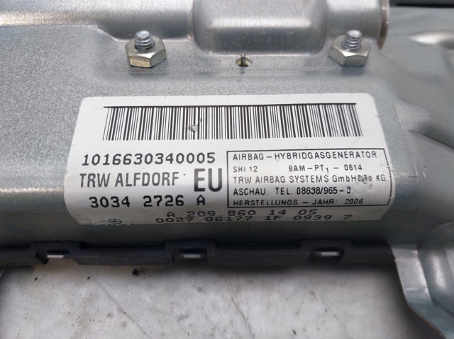 A2098601405 MERCEDES Airbag de puerta delantera derecha  en stock Gandía