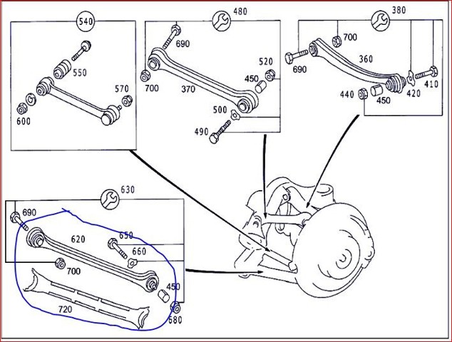 MERCEDES A2103503806 Brazo longitudinal inferior trasero izquierdo/derecho  en stock Terrassa