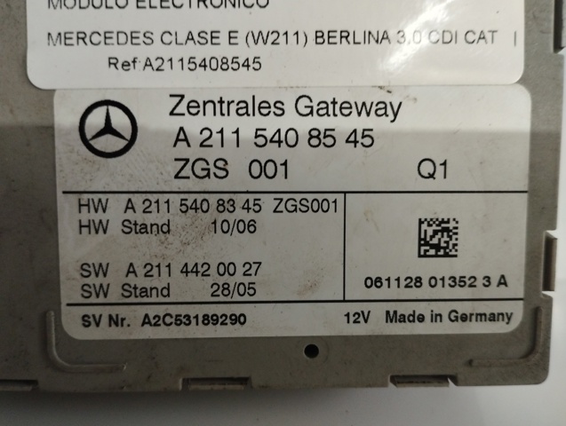 Unidad de control, iluminación A2115408545 Mercedes