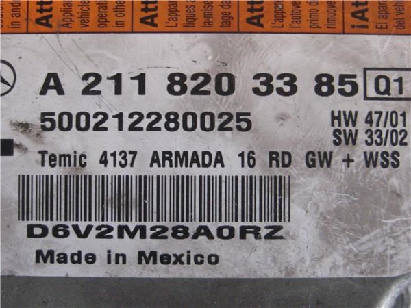 A2118203385 MERCEDES Módulo de control de airbag  disponible Vigo