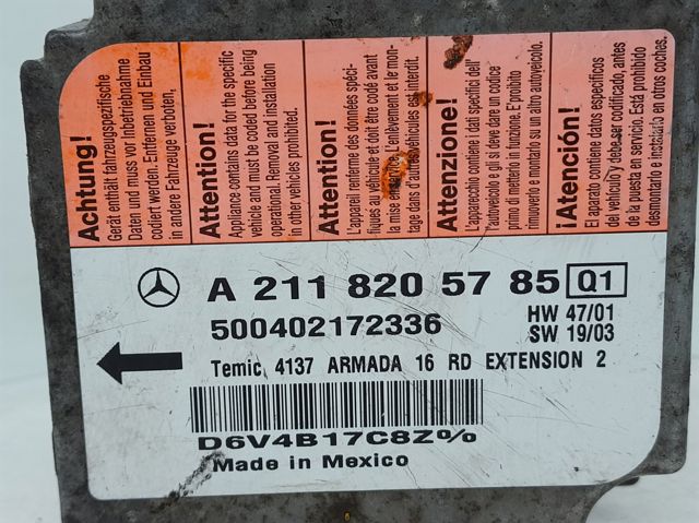 A2118205785 MERCEDES Módulo de control de airbag  comprar en Oviedo
