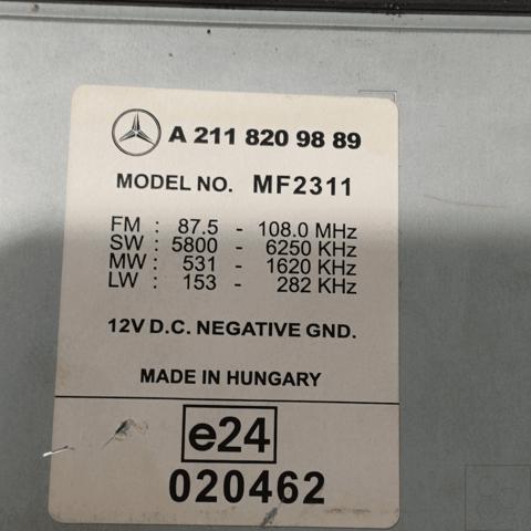 MERCEDES A2118209889 Radio AM/FM  comprar en Ponferrada