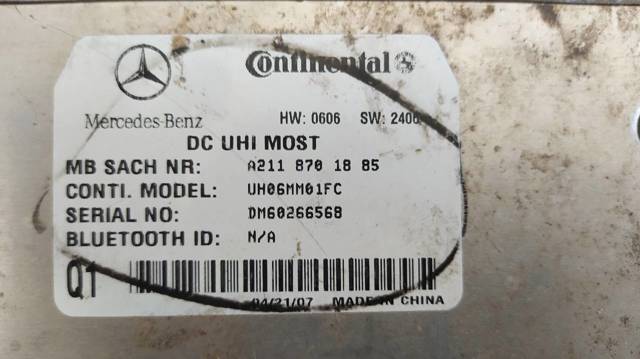 MERCEDES A2118701885 Unidad de control Bluetooth comprar Barcelona