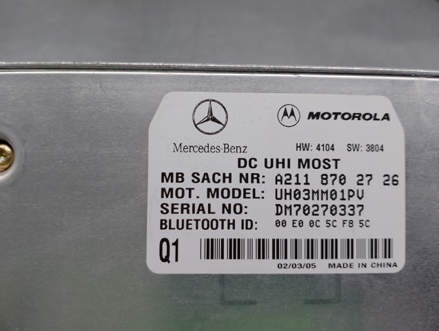 MERCEDES A2118702726 Unidad de control del teléfono comprar Pamplona
