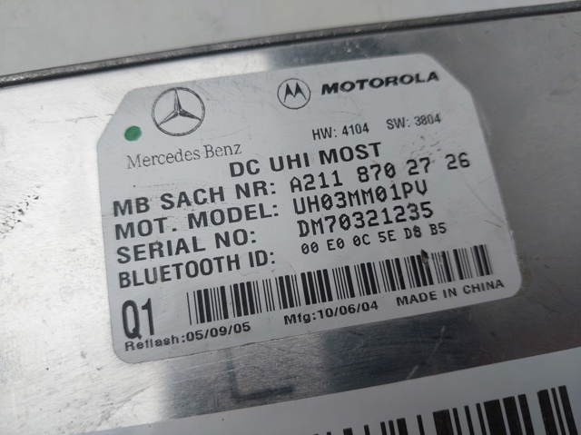 MERCEDES A2118702726 Unidad de control del teléfono  disponible Valladolid