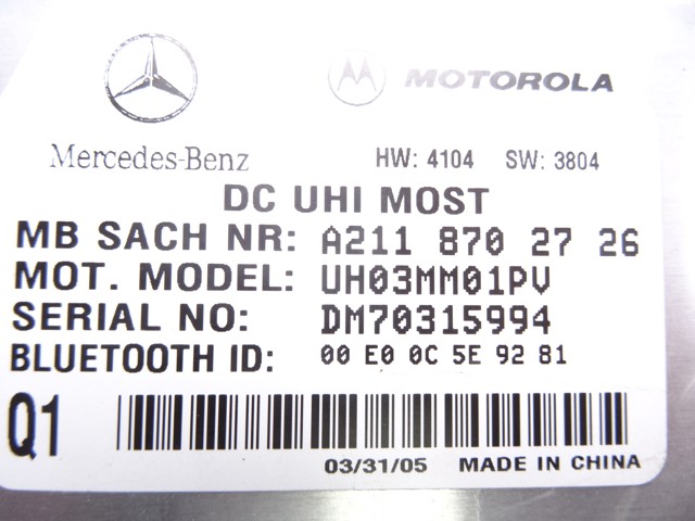 A2118702726 MERCEDES Unidad de control del teléfono  en stock Córdoba