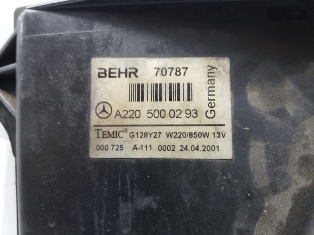 Difusor de radiador, ventilador de refrigeración, condensador del aire acondicionado, completo con motor y rodete A2205000293 Mercedes