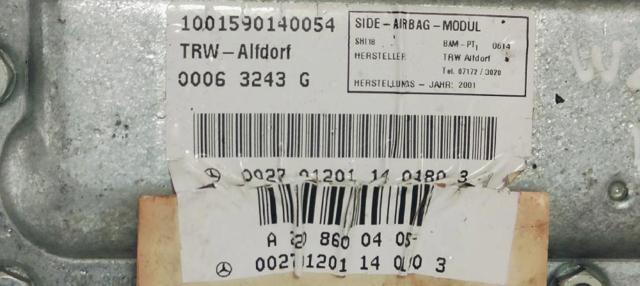 MERCEDES A2208600405 Airbag de puerta delantera derecha  en stock Terrassa