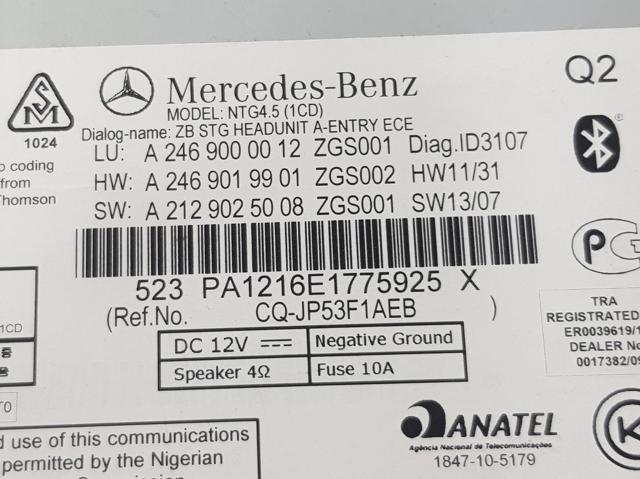 A2469000012 MERCEDES Bloque de botones de la consola central comprar Madrid