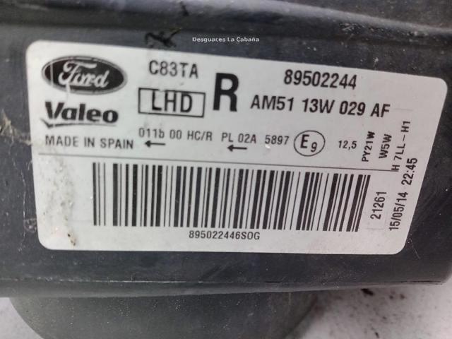 AM5113W029AF FORD Faro derecho  en stock Huelva