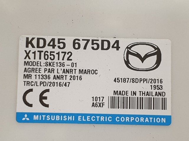 KD45675D4 MAZDA Módulo de control del inmovilizador  en stock Gandía