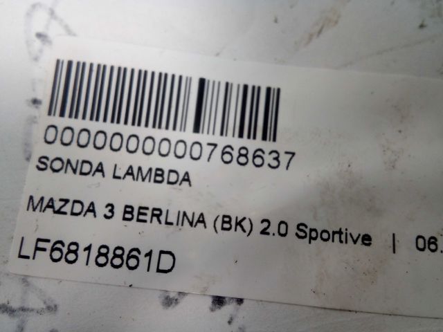 Sensor de oxígeno previo al catalizador LF6818861D MAZDA