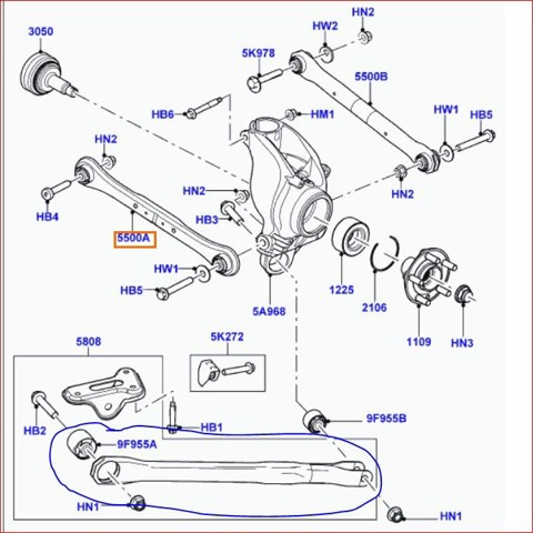LR001175 LAND ROVER Brazo longitudinal inferior derecho de la suspensión trasera  comprar en Lleida