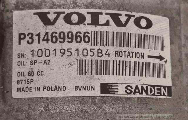 Compresor de aire acondicionado Volvo XC90 2 256