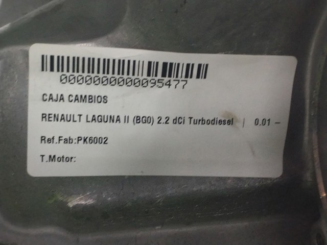 PK6002 RENAULT Caja de cambios  en stock Córdoba