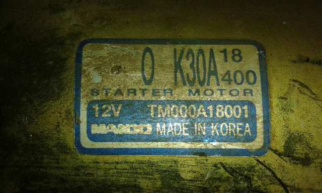 Motor arranque para kia rio ranchera familiar (dc) (2000-2005) 1.5 16v a5d TM000A18001