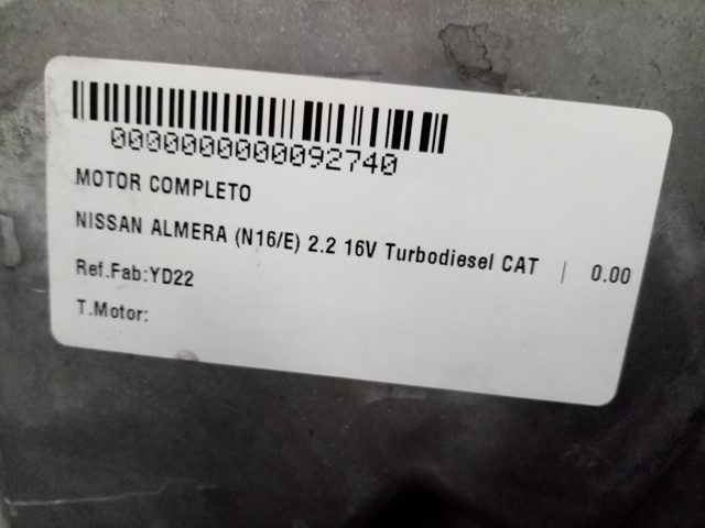 YD22 NISSAN Motor completo comprar Madrid
