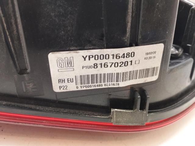 OPEL YP00016480 Piloto trasero interior derecho  en stock Valencia