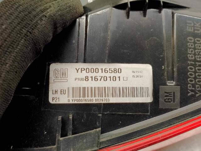 YP00016580 OPEL Piloto trasero interior izquierdo  en stock Gandía