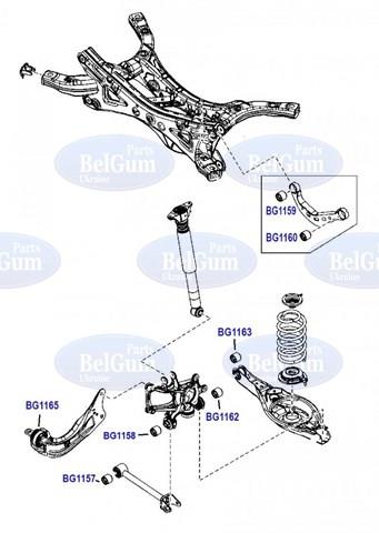 Buje interior del brazo transversal trasero BG1163 Belgum