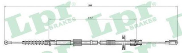 C0050B LPR cable de freno de mano trasero izquierdo