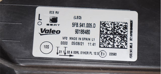 Comprar 5FB941773A VAG Faro delantero izquierdo