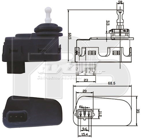 Elemento de regulación del alcance de faros FPS FP3217RK1