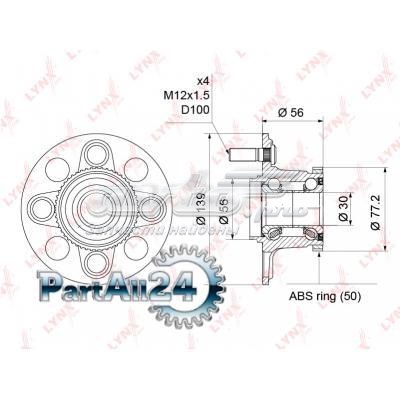 WH1183 Lynxauto cubo de rueda trasero