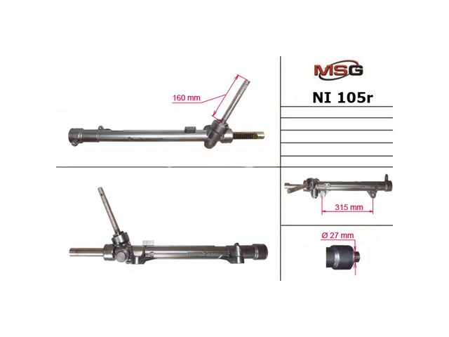 NI105R MSG Rebuilding Cremallera caja de direccion