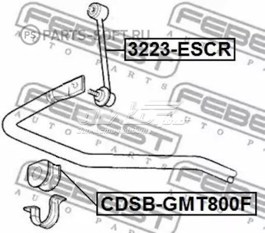 CDSB-GMT800F Febest casquillo de barra estabilizadora delantera