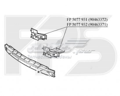 5212459 Opel soporte de amplificador de parachoques delantero