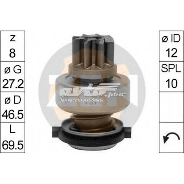 ZN1011 ZEN bendix, motor de arranque