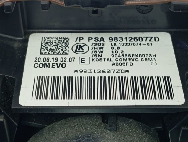 Conmutador de la columna de dirección Peugeot/Citroen 98312607ZD