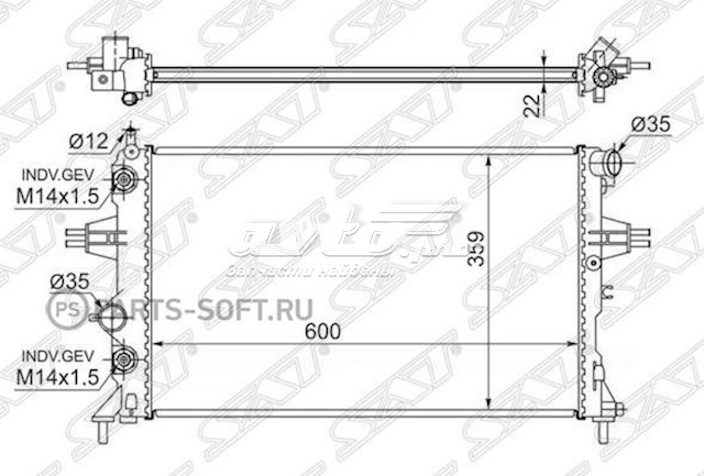 SGOP0006G SAT radiador refrigeración del motor