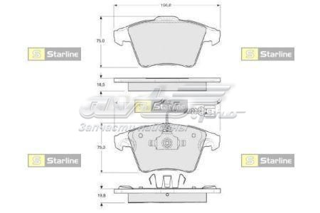 Pastillas de freno delanteras BDS325 Starline