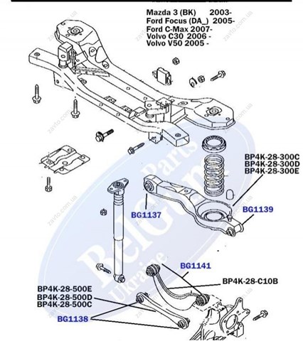 Buje del brazo inferior trasero BG1139 Belgum